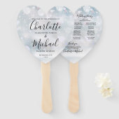 Winter Sneeuwvlokken Script Trouwprogramma Hart Handwaaier (Voorkant en achterkant)