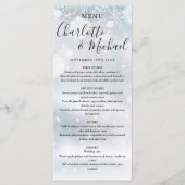 Winter Sneeuwvlokken Signature Script Wedding Menu (Voorkant)