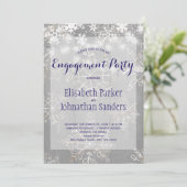 Winter sneeuwvlokken wonderland verlovingsfeest kaart (Staand voorkant)