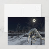 Winter Sneeuwweerwolf enge Halloween Briefkaart (Voorkant / Achterkant)