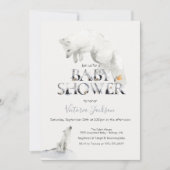 Winter Sneeuwwitvos baby shower Kaart (Voorkant)