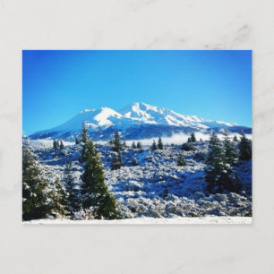 Winter Snow at Mount Shasta, CA Briefkaart