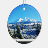Winter Snow at Mount Shasta, CA Keramisch Ornament (Links)