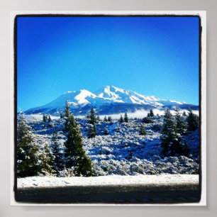 Winter Snow at Mount Shasta, CA Poster