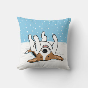 Winter Snow Beagle Happy Dog Holiday-ontwerp Kussen
