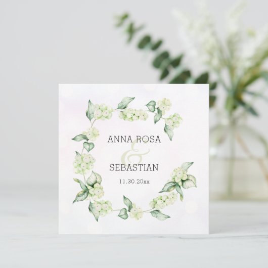 ** Winter Snow Berry AR12 Boho RSVP QR Huwelijk Kaart (Staand voorkant)