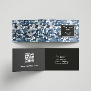 Winter Snow Blauw Camouflage, Militair, Leger Visitekaartjes