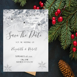 Winter Snow Branches Bewaar de datum Save The Date