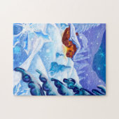 Winter Snow Cabin Landscape Art Jigsaw Puzzle (Horizontal)