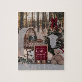 Winter Snow Christmas pregnancy announcement  Legpuzzel