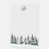 Winter Snow Christmas Wedding Welkomstbord Poster (Hoek)