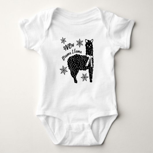 Winter Snow Drama Llama Romper (Voorkant)