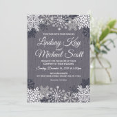 Winter Snow Flake Uitnodigen Kaart (Staand voorkant)