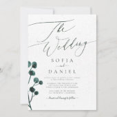 Winter Snow Floral Wedding Kaart (Voorkant)