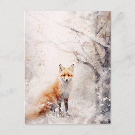 Winter Snow Fox Briefkaart (Voorkant)