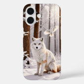Winter Snow Fox Dove Peace Case-Mate iPhone Case (Achterkant)