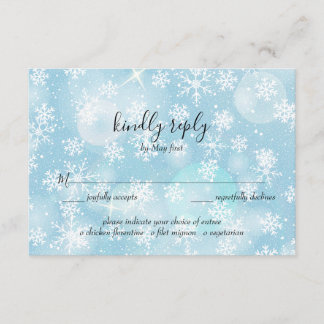 Winter Snow Huwelijks RSVP Kaart