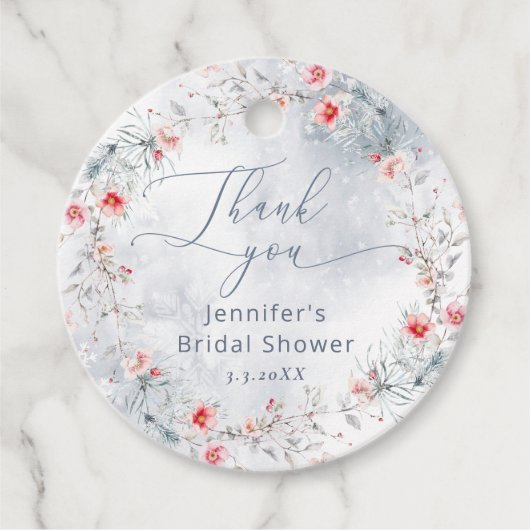 Winter Snow in Love vrijgezellenfeest bedankt Bedankjes Labels (Voorkant)