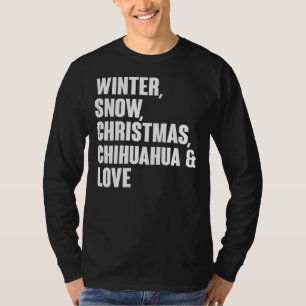 Winter Snow Kerstmis Chihuahua en Love T-shirt