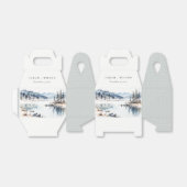 Winter Snow Mountain Lake Landschap Wedding Bedankdoosjes (Uitgevouwen)