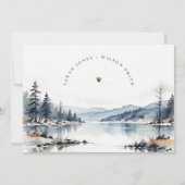 Winter Snow Mountain Lake Landschap Wedding Bedankkaart (Achterkant)