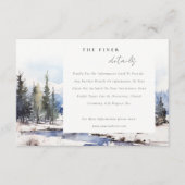 Winter Snow Mountain Ski Landschap Trouwdetail Informatiekaartje (Voorkant)