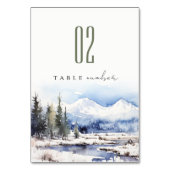 Winter Snow Mountain Ski Landschap Wedding Kaart (Achterkant)