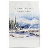 Winter Snow Mountain Ski Landschap Wedding Medium Cadeauzakje (Voorkant)