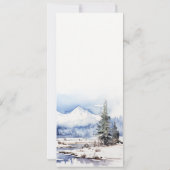 Winter Snow Mountain Ski Landschap Wedding Menu Kaart (Achterkant)