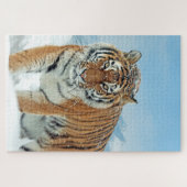Winter Snow Mountains Animal Tiger Foto Legpuzzel (Horizontaal)