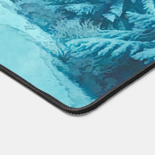 Winter Snow on Pine Trees Desk Mat (Coin)