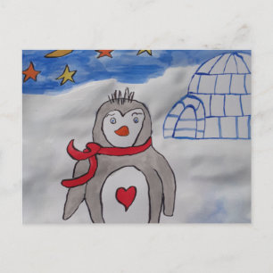 Winter Snow Penguin Briefkaart