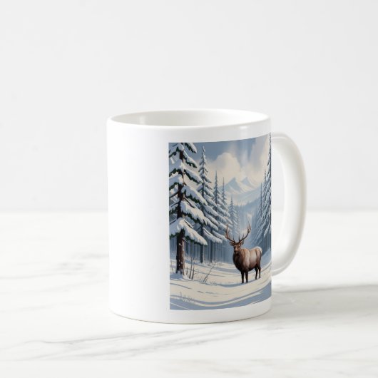 Winter Snow Pine Ceramic Mug (11oz) (Devant droit)