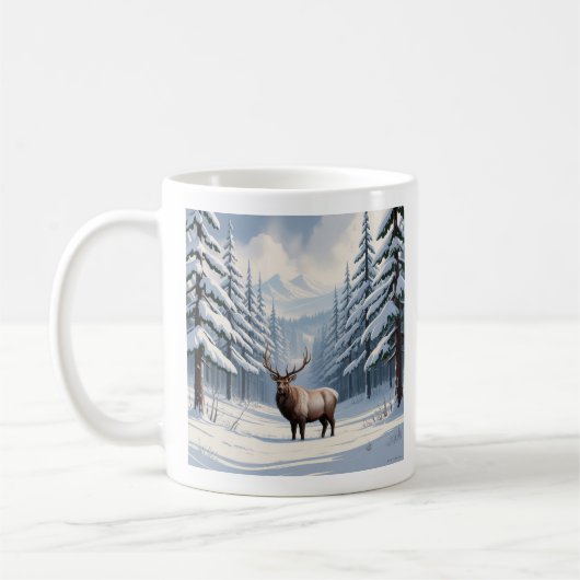 Winter Snow Pine Ceramic Mug (11oz) (Gauche)