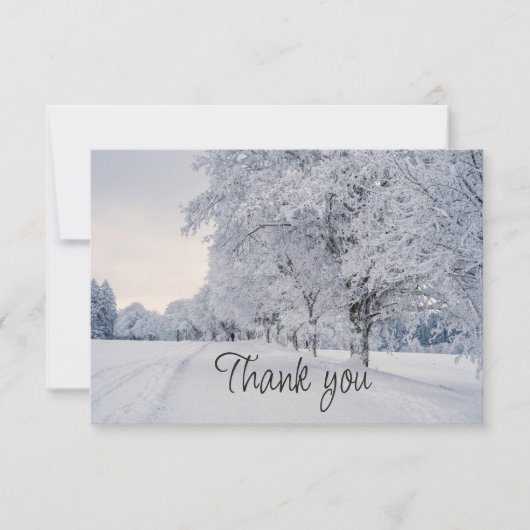 Winter Snow Scenery Frost Trees Thank You Bedankkaart (Voorkant)
