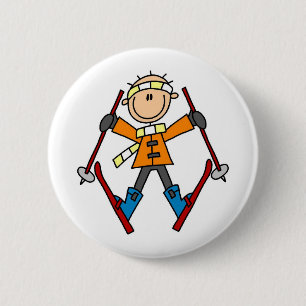 Winter Snow Ski Ronde Button 5,7 Cm