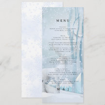 Winter Snow Trouw Menu Kaart