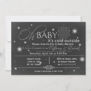Winter Snow unisex Couple's Baby shower Invitation Kaart