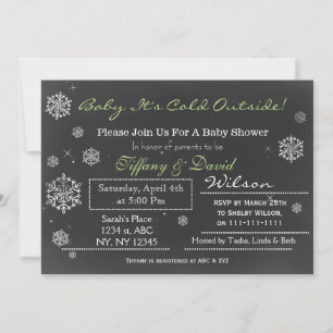 Winter Snow unisex Couple's Baby shower Invitation Kaart