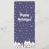 Winter Snow Village-kerstmenu Menu (Achterkant)