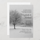 Winter Snow Wedding Kaart (Voorkant / Achterkant)