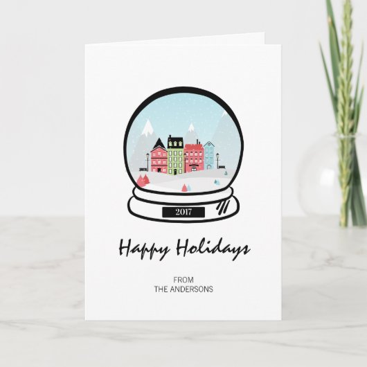 Winter Snow Wereldbol Holiday Greeting Kaart (Voorkant)