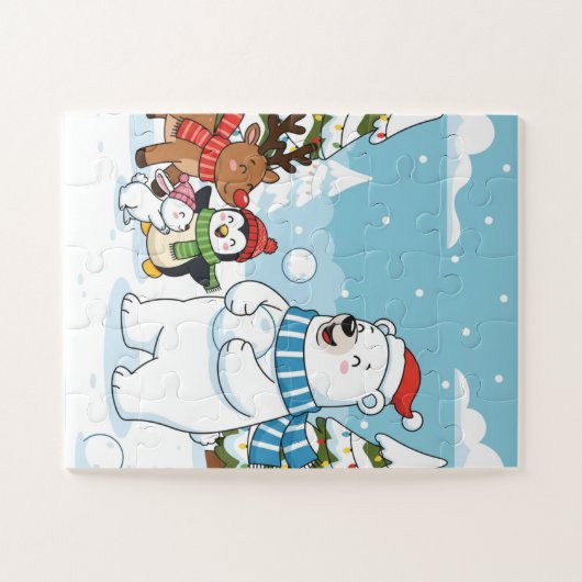 Winter Snowball Friends Kids Puzzle (Horizontal)