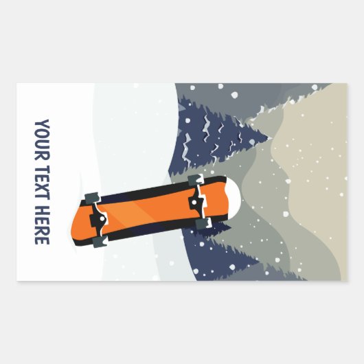 Winter Snowboard aangepaste tekst stickers (Voorkant)