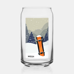 Winter Snowboard, douanenaam Blikvorm Glas