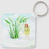 Winter Snowdrop Fairy Magic Sleutelhanger (Achterkant)