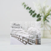 Winter Snowfall bij de Japanse tuin Briefkaart (Staand voorkant)