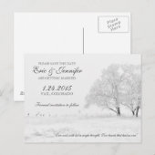 Winter Snowfall Classic Wedding Save the Date Aankondigingskaart (Voorkant / Achterkant)