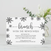 Winter Snowfall Post Wedding Brunch Uitnodiging (Staand voorkant)