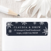 Winter Snowfall Return Address Label | marine (Insitu)